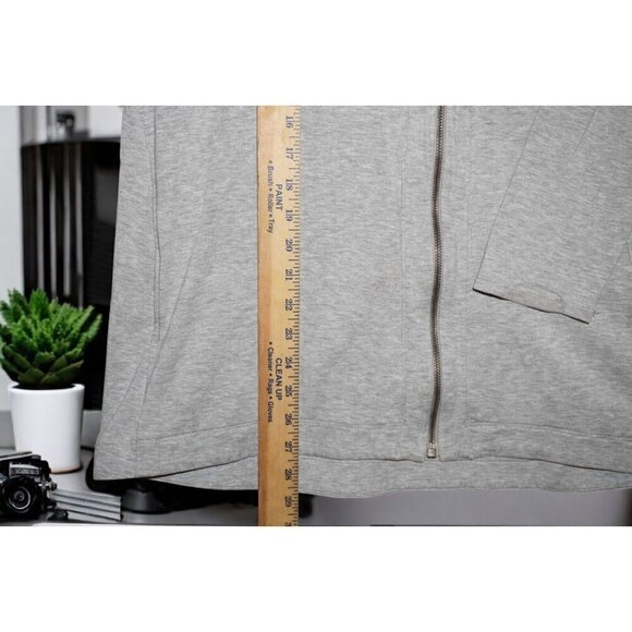 EILEEN FISHER Womens L Round-Neck Zip-Up Jacket in Metor (Gray) - Picture 7 of 12